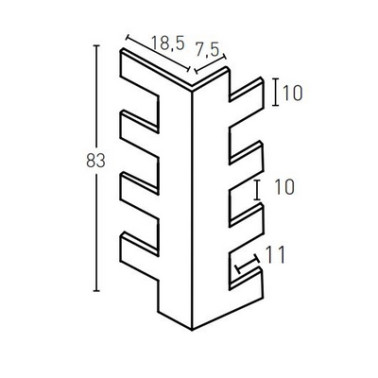 PIZARRA PR22-E GRIS ( ANGULO )