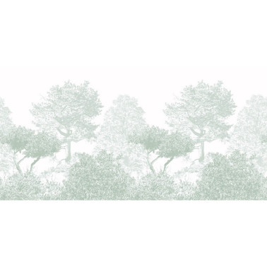 Papel Pintado Classic Hua Trees Mural Wallpaper Dusty Green - SIAN ZENG