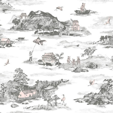 Papel Pintado Classic Mountains Grey-pink - SIAN ZENG