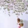 Classic Clematis Mural Wallpaper White