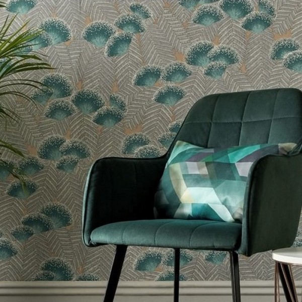 Papel Pintado Clarice Emerald 1907-138-02 - 1838 WALLCOVERINGS
