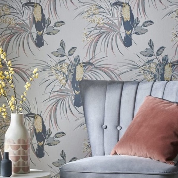 Papel Pintado Le Toucan Soft Grey 1907-135-06 - 1838 WALLCOVERINGS