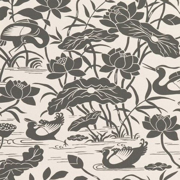 Papel Pintado Heron & Lotus Flower B&N BW450891 - GP & JBAKER Papel Pintado Heron & Lotus Flower B&N BW450891 - GP & JBAKER