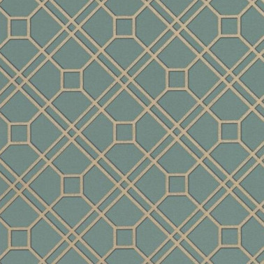 Papel Pintado Langdale Trellis Teal Bronze BW4507112 - GP & JBAKER