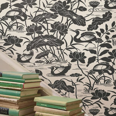 Heron & Lotus Flower B&N...