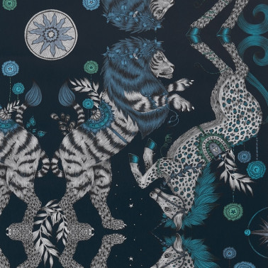 Papel Pintado Caspian Navy W0113-05 - CLARKE & CLARKE