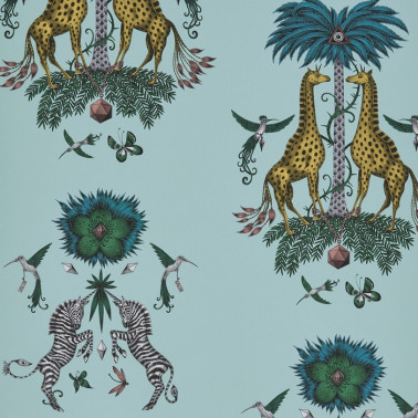 Papel Pintado Creature Turquoise W0114-04 - CLARKE & CLARKE