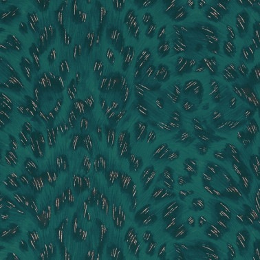 Papel Pintado Felis Teal-Rose Gold W0115-11 - CLARKE & CLARKE