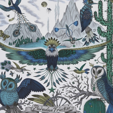 Papel Pintado Frontier Blue W0116-01 - CLARKE & CLARKE