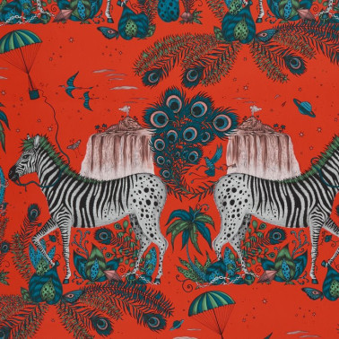 Papel Pintado Lost World Red W0117-05 - CLARKE & CLARKE