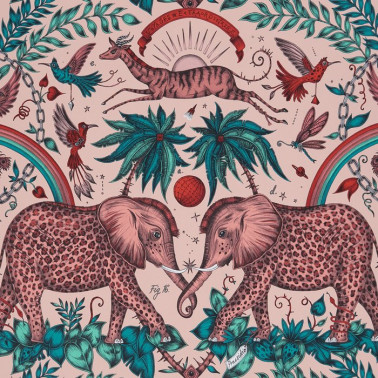 Papel Pintado Zambezi Pink W0121-05 - CLARKE & CLARKE