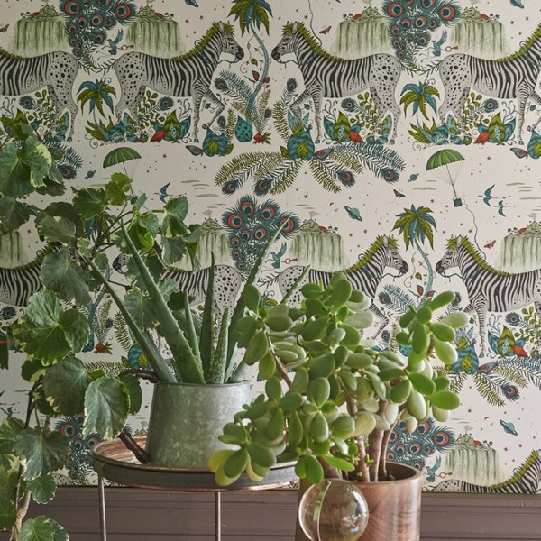 Papel Pintado Lost World Blue W0117-01 - CLARKE & CLARKE