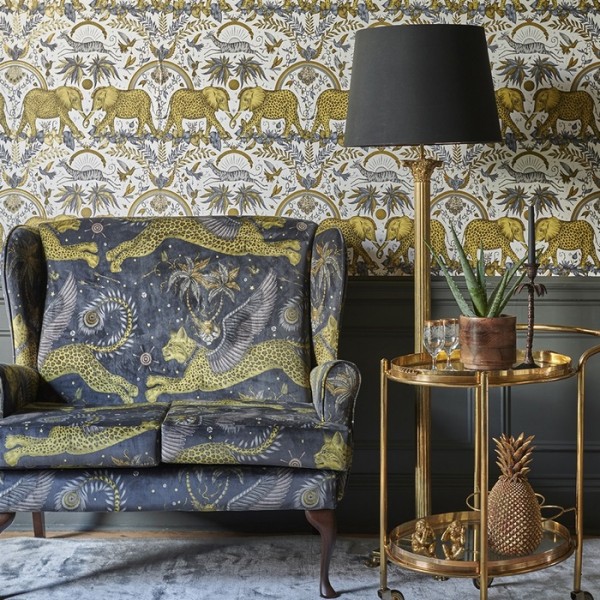 Papel Pintado Zambezi Gold W0121-02 - CLARKE & CLARKE