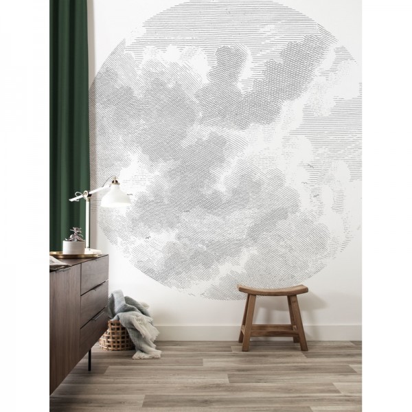 BC-058 Wallpaper Circle XL Engraved Clouds