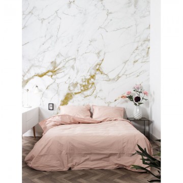 WP-556 Wall Mural Marble, White-Gold