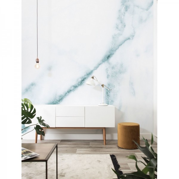 WP-553 Wall Mural Marble, White-Blue
