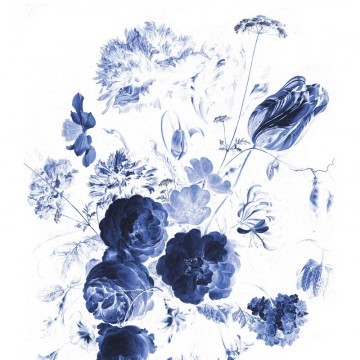 BP-044 Wallpaper Panel XL Royal Blue Flowers