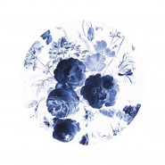 SC-001 Wallpaper Circle Royal Blue Flowers