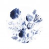 SC-002 Wallpaper Circle Royal Blue Flowers