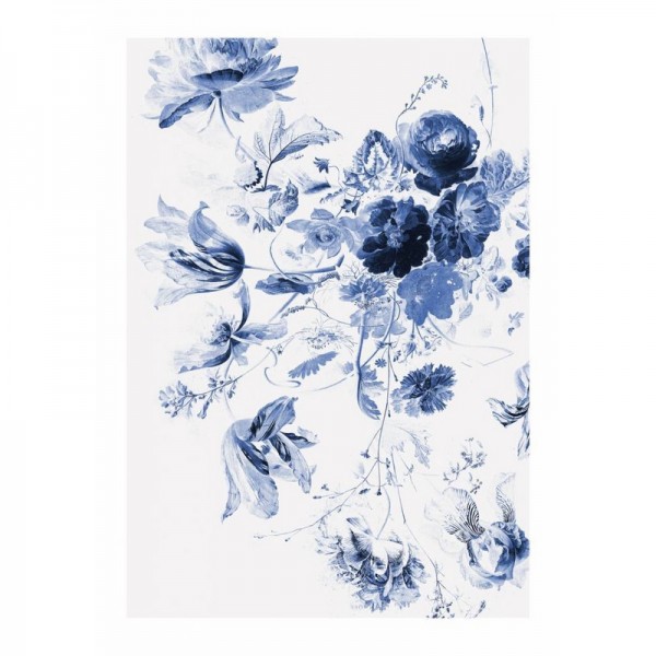 WP-209 Wall Mural Royal Blue Flowers 3