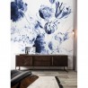 WP-208 Wall Mural Royal Blue Flowers 2