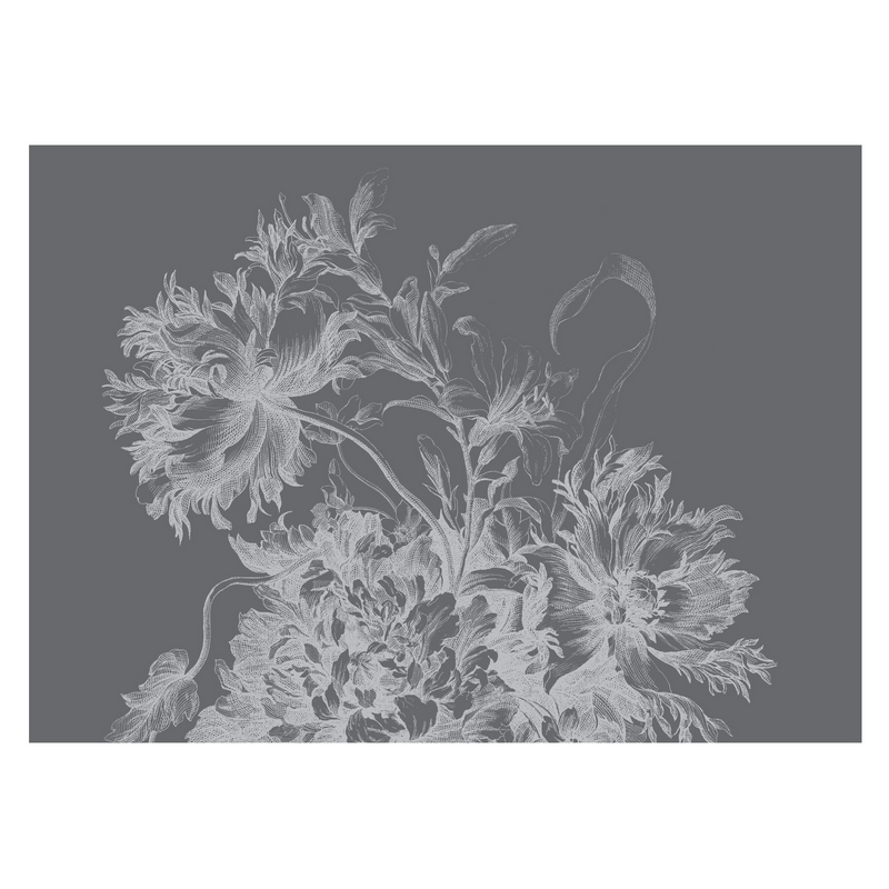 WP-660 Wall Mural Engraved Flowers