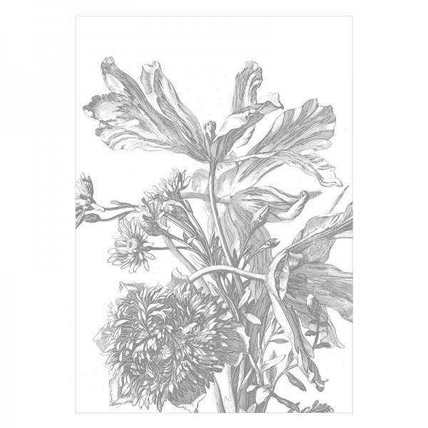 WP-669 Wall Mural Engraved Flowers
