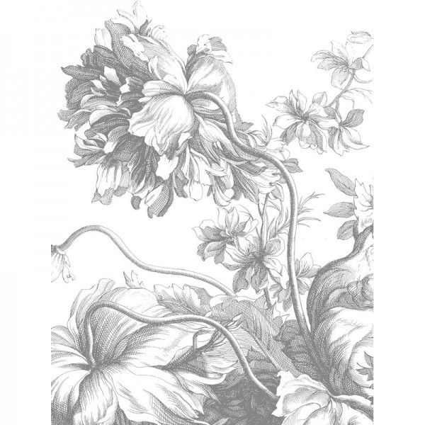 BC-068 Wall Mural Engraved Flowers