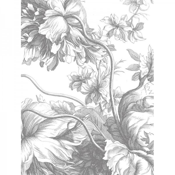 PA-037 Wall Mural Engraved Flowers