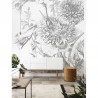 WP-334 Wall Mural Engraved Flowers