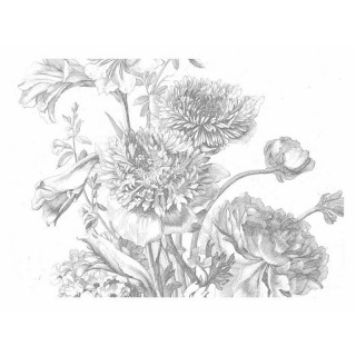 WP-338 Wall Mural Engraved Flowers