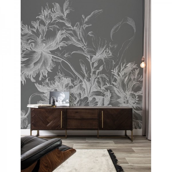 WP-660 Wall Mural Engraved Flowers