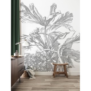 WP-671 Wall Mural Engraved Flowers
