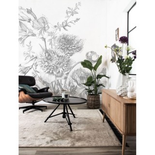 WP-672 Wall Mural Engraved Flowers