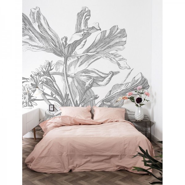 WP-673 Wall Mural Engraved Flowers