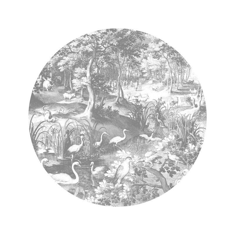 SC-045 Wallpaper Circle Engraved Landscapes