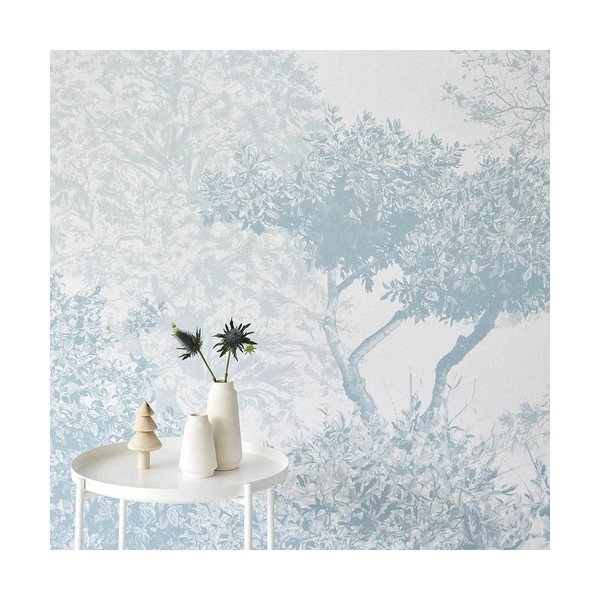 Classic Hua Trees Mural Wallpaper Blue