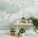 Magnetic Classic Hua Trees Mural Wallpaper Dusty Green 