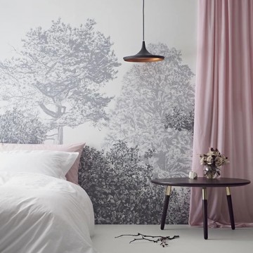 Classic Hua Trees Mural Wallpaper Grey