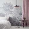 Papel Pintado Classic Hua Trees Mural Wallpaper Grey - SIAN ZENG