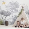 Classic Hua Trees Mural Wallpaper Grey