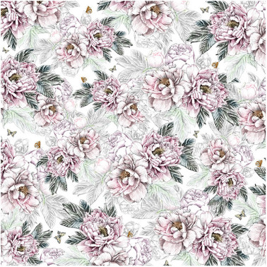 Papel Pintado PEONIES DOM1513 - LES DOMINOTIERS