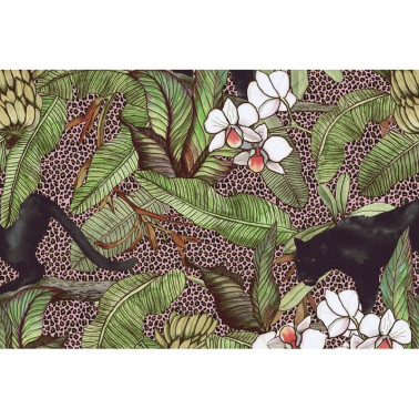 Papel Pintado R16802 Alluring Panthers, Pink - REBEL WALLS