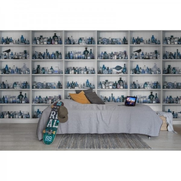 Papel Pintado R14183 Cabinet of Curios, Sapphire - REBEL WALLS