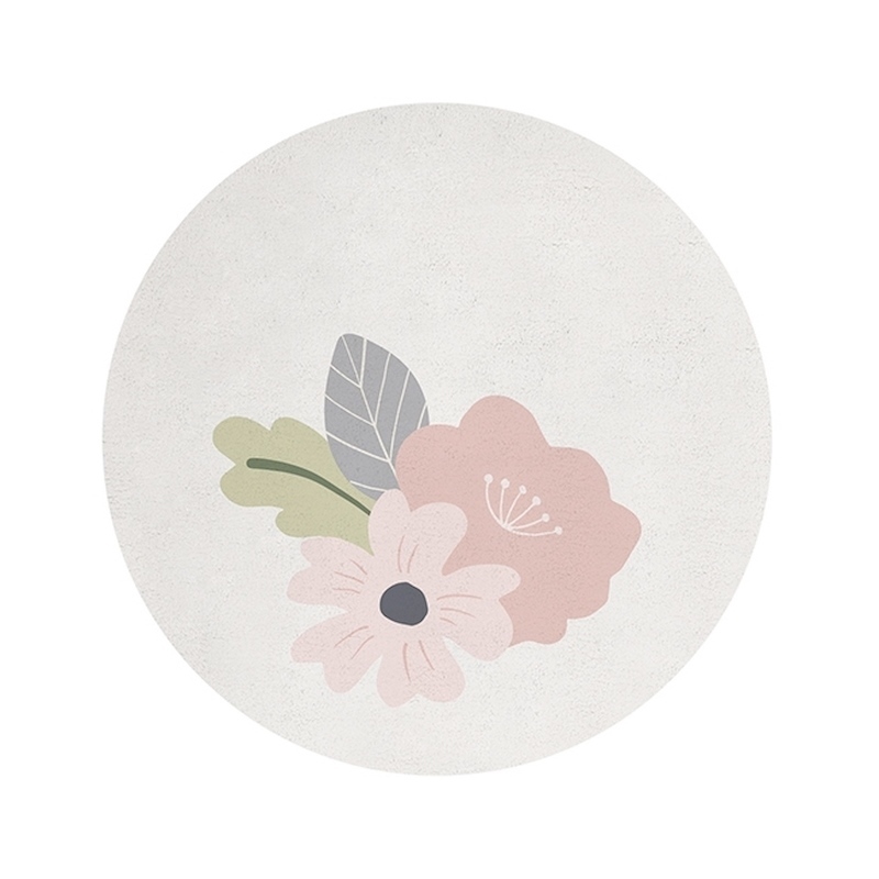 Alfombra circular con flores h0453