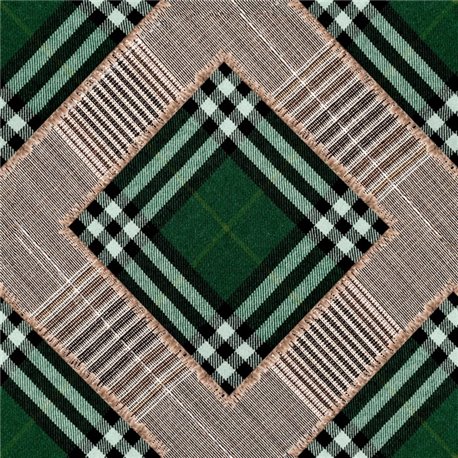 Checkered Patchwork British Green WP20389