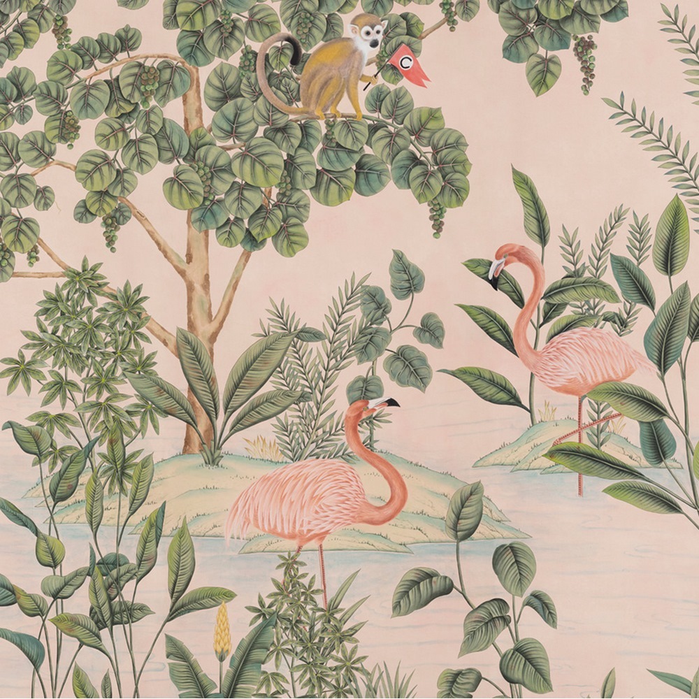 the colony Standard on pink painted Xuan paper