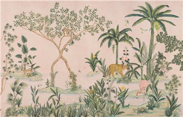 the colony Standard on pink painted Xuan paper