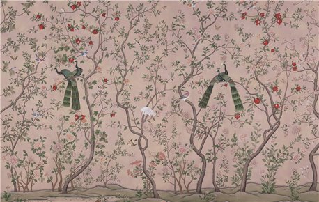 St Laurent Colourway SC-111 on pink painted Xuan paper with antiquing