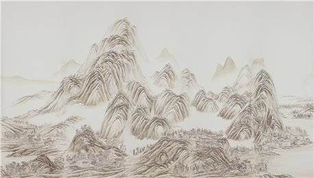 A Thousand Li of Rivers and Mountains A Thousand Li of Rivers and Mountains Full custom on Bleached White dyed silk